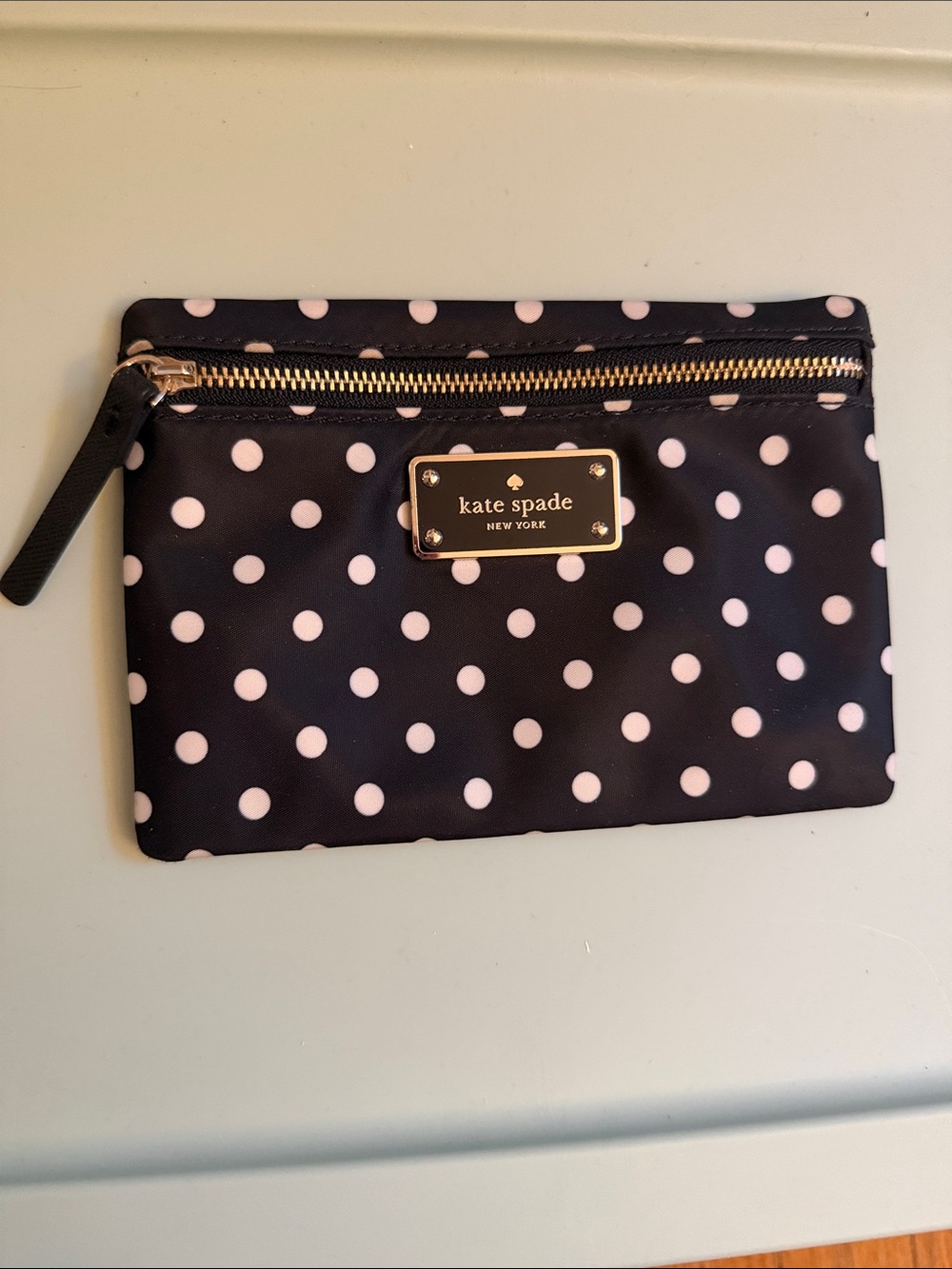 kate spade Black and white Polka Dot Wristlet Pouch
